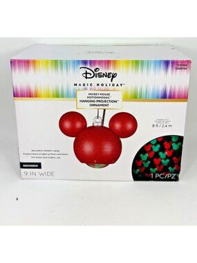 Disney Magic Holiday Mickey Mouse Motionmosaic LED Projection Hanging Ornament